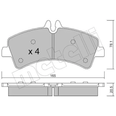 Imagem de METELLI 22 0674 0 Jogo de pastilhas para travão disco preparado indicador aviso desgaste MERCEDES BENZ: Sprinter 5 T Van