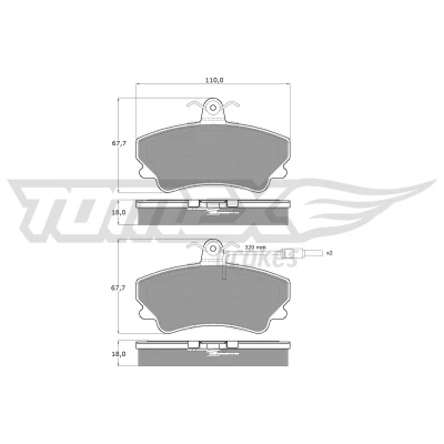Imagem de TOMEX brakes TX 13 48 Jogo de pastilhas para travão disco Eixo dianteiro incl. contacto aviso desgaste RENAULT: ESPACE 2