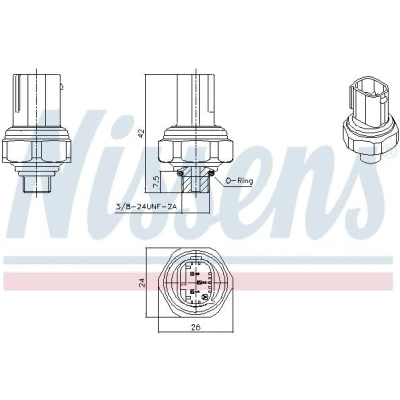 Imagem de NISSENS 301070 Pressostato Ar Condicionado 3pólos MERCEDES BENZ: Classe B, C Sedan