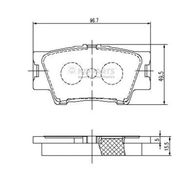 Imagem de NIPPARTS J3612035 Jogo de pastilhas para travão disco Eixo traseiro TOYOTA: RAV4 III SUV, IV Camry VII Sedan