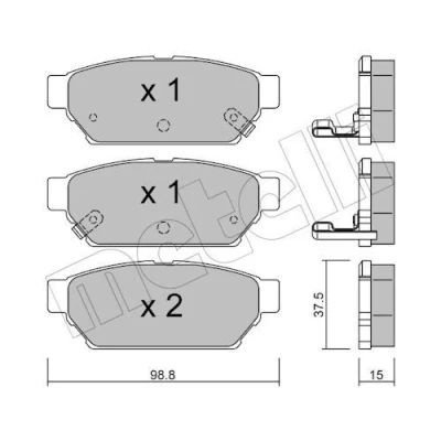 Imagem de METELLI 22 0396 0 Jogo de pastilhas para travão disco com avisador sonoro desgaste MITSUBISHI: Carisma Sedan, Hatchback