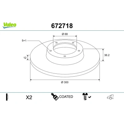 Imagem de Disco de travão VALEO 672718