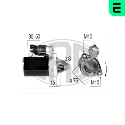 Imagem de ERA 220644A Motor de arranque 12 0,8 8
