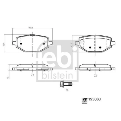 Imagem de FEBI BILSTEIN 195083 Jogo de pastilhas para travão disco RENAULT: Captur II
