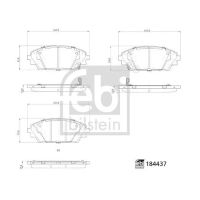 Imagem de FEBI BILSTEIN 184437 Jogo de pastilhas para travão disco Eixo dianteiro com avisador sonoro desgaste MAZDA: CX 30 (DM) SKYACTIV X M Hybrid