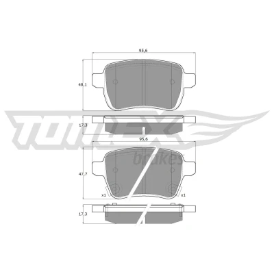 Imagem de TOMEX brakes TX 17 94 Jogo de pastilhas para travão disco Eixo traseiro OPEL: Corsa E Hatchback, Adam, FIAT: 500L