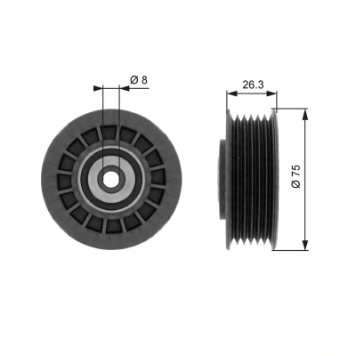 Imagem de GATES FleetRunner Micro V Kit T38092 Polia de Desvio com estrias MERCEDES BENZ: Classe E T modell, 190, Sedan