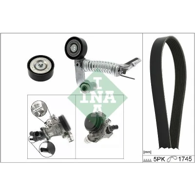 Imagem de INA 529 0319 30 bomba de água + kit da correia distribuição com Verificar a rotação livre do alternador e, event., substit.