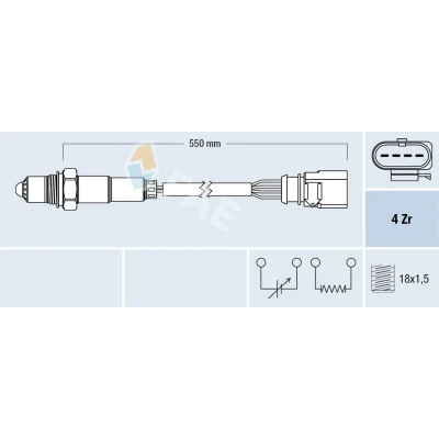 Imagem de FAE 77439 Sonda lambda com aquecimento preto VOLKSWAGEN: Polo IV Hatchback, V Golf 5, SEAT: Ibiza 3, 4 Sportcoupe,