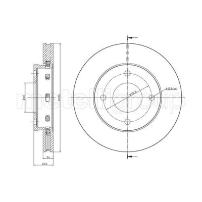 Imagem de METELLI Disco de travão MITSUBISHI: COLT 6, SMART: Forfour I 256,0mm 24,0mm 4 69,0mm ventilado pintado 23 0623C 4605A068,4544200001 Discos
