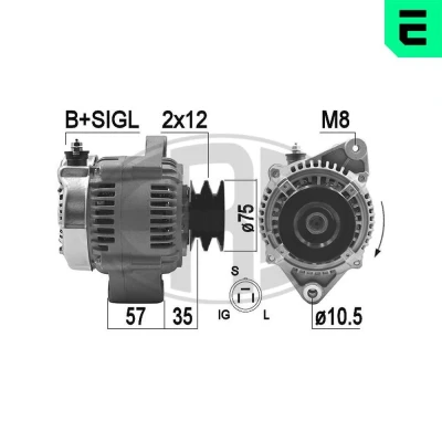 Imagem de ERA 209474A Alternador 14V 80A TOYOTA: Land Cruiser 80