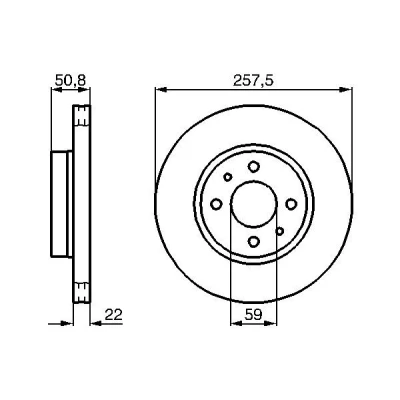 Imagem de BOSCH 0 986 478 512 Disco de travão 257,5 22 4 98 ventilado, interior ventilado oleado alto carbono com parafusos ALFA ROMEO: 164