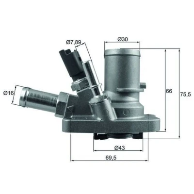 Imagem de MAHLE ORIGINAL TI 258 80 Termóstato, líquido de refrigeração com junta
