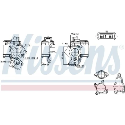 Imagem de NISSENS 98463 Válvula EGR sem radiador da recirculação dos gases de escape RENAULT: MEGANE 3, ESPACE 4, 3 Coupe, OPEL: Vivaro A Van
