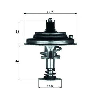 Imagem de MAHLE ORIGINAL TX 26 80D Termóstato, líquido de refrigeração 80 com junta MERCEDES BENZ: W124 Sedan, Classe E S Sedan