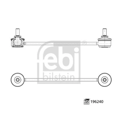 Imagem de FEBI BILSTEIN 196240 barra / escora, estabilizadora Eixo traseiro esquerdo, direito 110mm M12 x 1,5 com porcas Aço