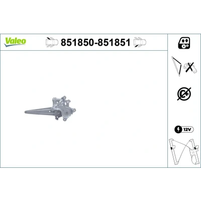 Imagem de Valeo Elevador de vidro traseira esquerda elétrico sem motor 851850