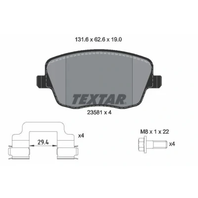 Imagem de TEXTAR 2358101 Jogo de pastilhas para travão disco SEAT: Ibiza 3, 4 Sportcoupe, 4, VOLKSWAGEN: Polo IV Hatchback, Sedan