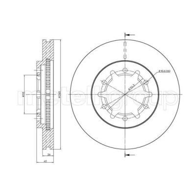 Imagem de METELLI Disco de travão NISSAN: Pick Up 260,0mm 26,0mm 6 92,2mm ventilado 23 1708 402062S400,402062S401 Discos