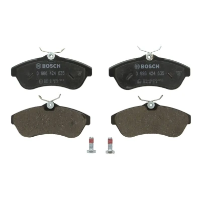 Imagem de BOSCH 0 986 424 635 Jogo de pastilhas para travão disco Baixo teor metálico com chapa anti ruído, parafusos acessórios