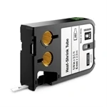 Imagem de Tubo Termorretrátil DYMO 6mm Preto Sobre Branco Transferência Térmica 2,7m
