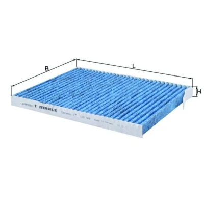 Imagem de MAHLE ORIGINAL LAO 469 Filtro, ar do habitáculo Filtro de carvão ativado, Com efeito antialérgico, antibacteriano 248,0 181 20,0 CST4624