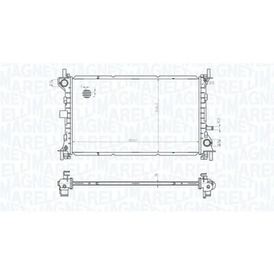 Imagem de MAGNETI MARELLI 350213178100 Radiador, arrefecimento do motor 600 348 16 Aletas de refrigeração soldadas FORD: Focus Mk1 Hatchback, Carrinha