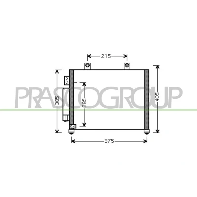 Imagem de PRASCO OP304C001 Condensador com secador 15mm 10mm Alumínio 375mm