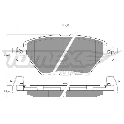 Imagem de TOMEX brakes TX 60 39 Jogo de pastilhas para travão disco Eixo traseiro incl. contacto aviso desgaste