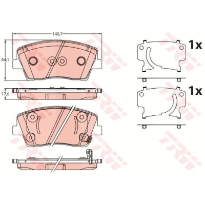Imagem de TRW GDB2253 Jogo de pastilhas para travão disco com avisador sonoro desgaste acessórios KIA: Stinger Hatchback