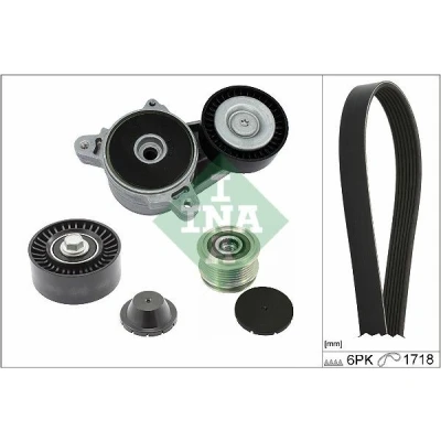 Imagem de INA 529 0515 20 Jogo de correias trapezoidais estriadas com polia roda livre MITSUBISHI: Lancer 8 Limousine, Outlander 2 SUV