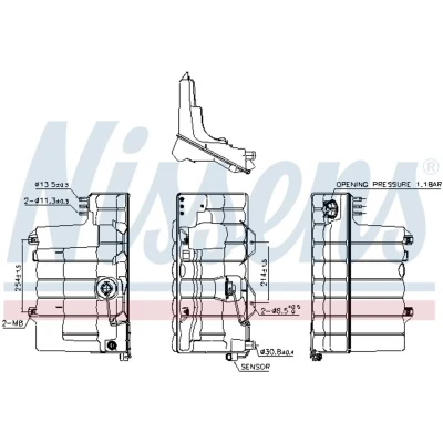 Imagem de NISSENS 996037 Depósito de Compensação Refrigerante 11,5 com capa, sensor