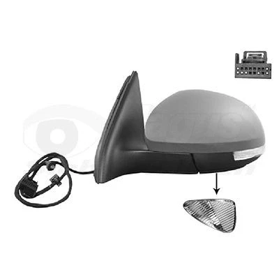 Imagem de Espelho retrovisor Van Wezel 5745817 esquerda com subcapa completo, não esférico, para regulação eléctrica dos espelhos, dobrável electricamen