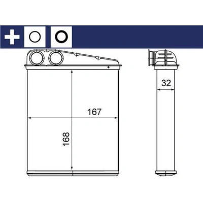 Imagem de MAHLE ORIGINAL AH 16 000S Radiador Quente com retentor RENAULT: CLIO 3