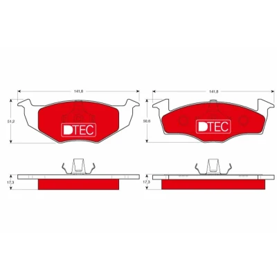 Imagem de TRW DTEC COTEC GDB1274DTE Jogo de pastilhas para travão disco não preparado indicador aviso desgaste VOLKSWAGEN: Polo IV Hatchback