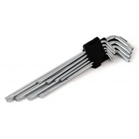 Imagem de AMiO 01039 Kit de chaves parafusos angulares T10,T15,T20,T25,T27, T30,T40,T45,T50 aço cromo vanádio TORX 9