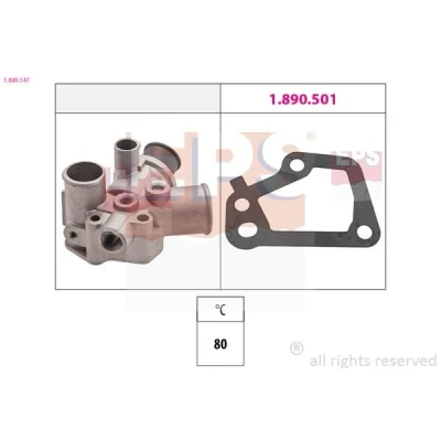 Imagem de EPS 1.880.147 Termóstato, líquido de refrigeração 80 Made in Italy OE Equivalent com ligação roscada para sensor temperatura LANCIA: DELTA 2