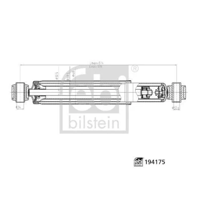 Imagem de FEBI BILSTEIN 194175 Amortecedor Eixo traseiro esquerdo, direito Pressão do óleo 514mm 319mm telescópico