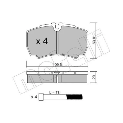 Imagem de METELLI 22 0604 0 Jogo de pastilhas para travão disco preparado indicador aviso desgaste IVECO: DAILY 6 Pritsche/Fahrgestell, 3