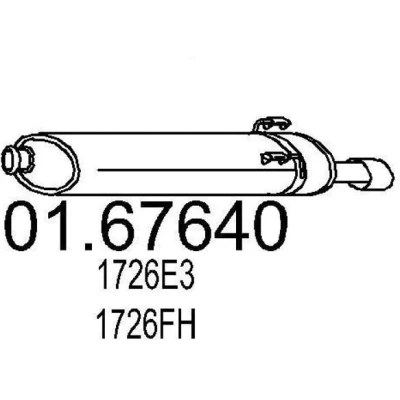 Imagem de MTS 01.67640 Panela de escape traseira 750 PEUGEOT: 306 Hatchback