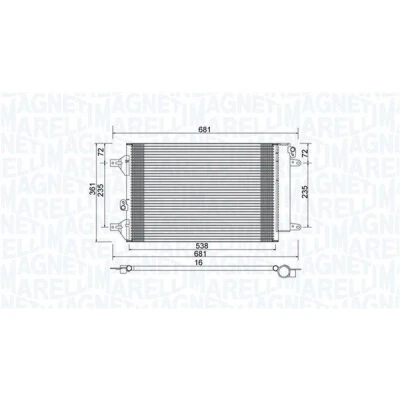 Imagem de MAGNETI MARELLI 350203910000 Condensador com secador 538x358x16 358 538 16 VOLKSWAGEN: Sharan I, SEAT: Alhambra I