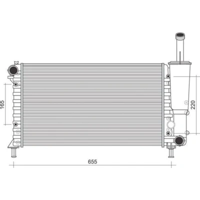 Imagem de MAGNETI MARELLI 350213892000 Radiador, arrefecimento do motor 580 322 23 Aletas de refrigeração unidas mecanicamente FIAT: Punto II Hatchback
