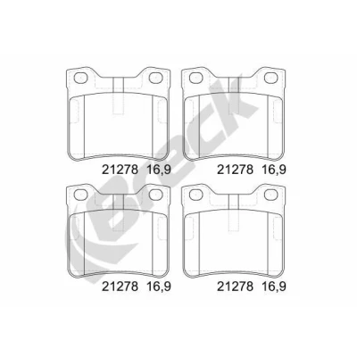 Imagem de BRECK 21278 10 701 00 Jogo de pastilhas para travão disco preparado indicador aviso desgaste PEUGEOT: 406 Carrinha, Coupe, Sedan