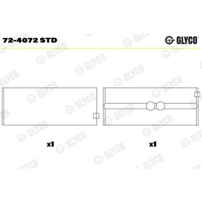 Imagem de GLYCO 72 4072 STD Chumaceira da cambota