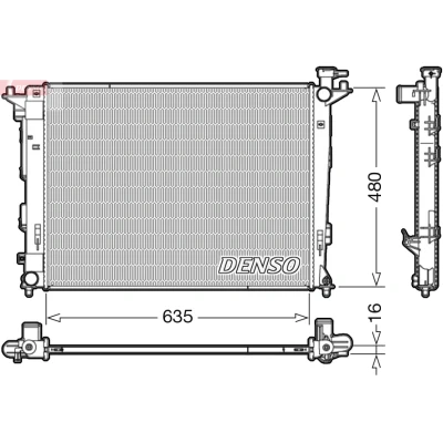 Imagem de DENSO DRM41006 Radiador, arrefecimento do motor 635 496 16