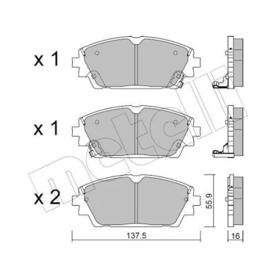 Imagem de METELLI 22 1237 0 Jogo de pastilhas para travão disco com avisador sonoro desgaste MAZDA: 3 Hatchback