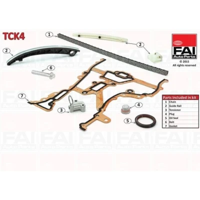 Imagem de FAI AutoParts TCK4 Jogo de correntes distribuição com juntas, sem carretos simples, Corrente roletes OPEL: Corsa C Hatchback, D Hatchback