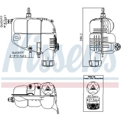 Imagem de NISSENS 996185 Depósito de Compensação Refrigerante 0,9 com capa