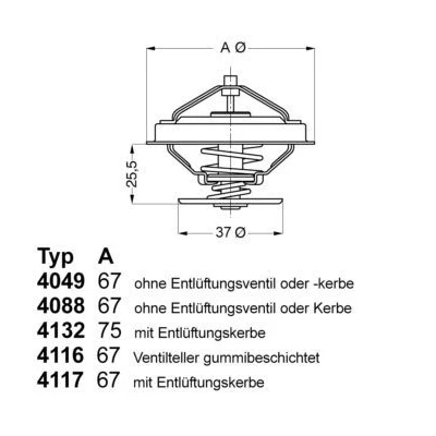 Imagem de WAHLER 4116.87D1 Termóstato, líquido de refrigeração 87 com junta AUDI: A6 C4 Sedan, 80 B4 Avant, Coupe B3, VOLVO: V70 I, 850 Carrinha, S80 I