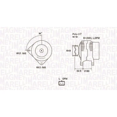 Imagem de MAGNETI MARELLI 063731814010 Alternador 12V 125A RENAULT: MEGANE 2 Kombi, 3, GRAND SCENIC 3